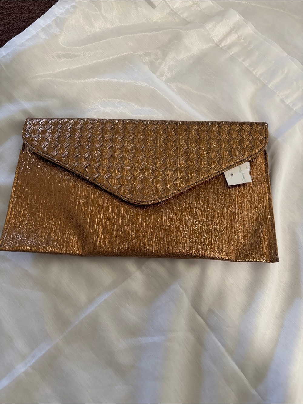 Metallic Bronze Envelope Clutch